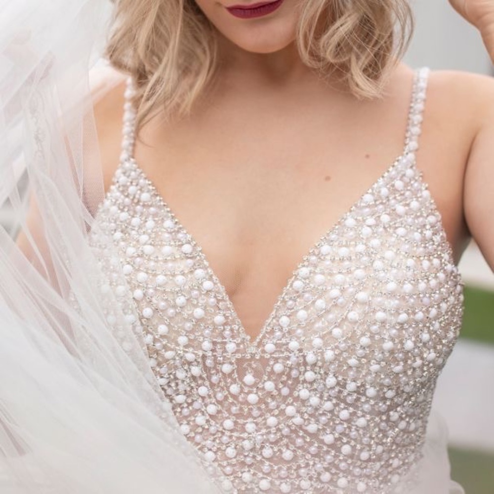 David's Bridal: embellished spaghetti strap wedding separates top